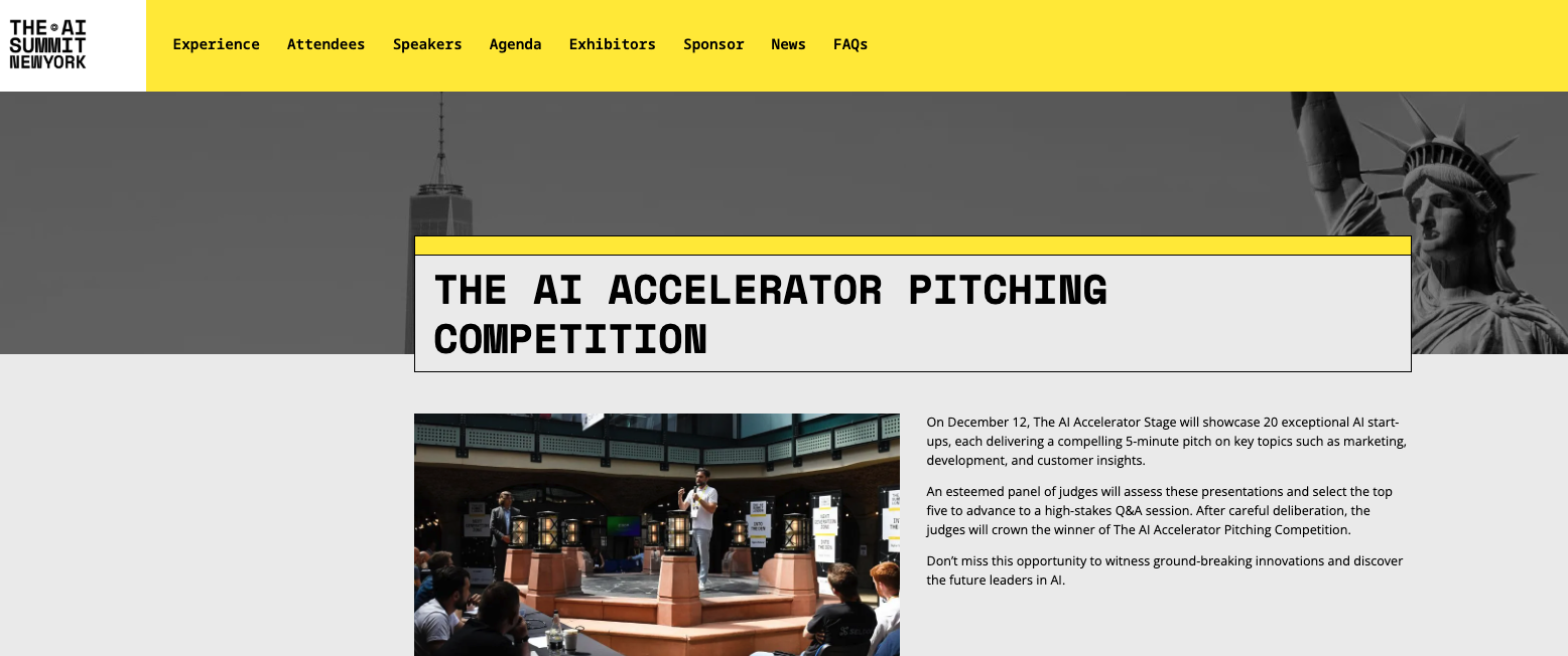AI Summit NYC Startup Accelerator